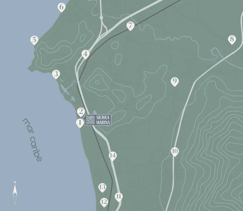 Mapa zonas cercanas Sierra Marina